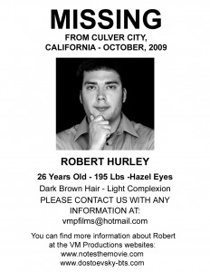 NOTES Robert Hurley Missing Poster