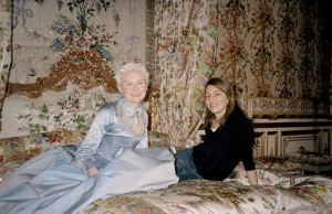 Kirsten Dunst and Sofia Coppola on the set of Marie-Antoinette, 2005