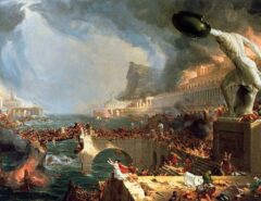 The painting "Destruction" by Thomas Cole. Image courtesy of Literary Hub.