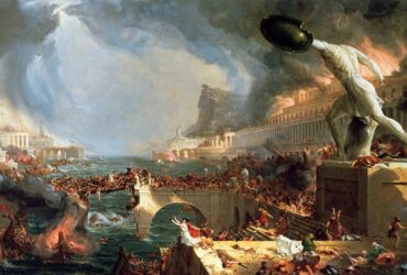 The painting "Destruction" by Thomas Cole. Image courtesy of Literary Hub.