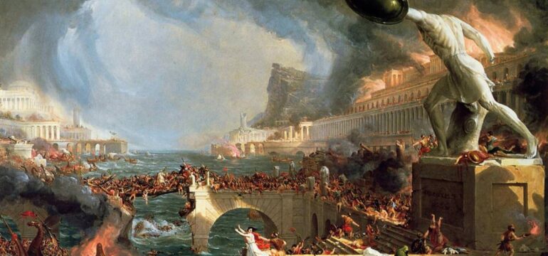 The painting "Destruction" by Thomas Cole. Image courtesy of Literary Hub.
